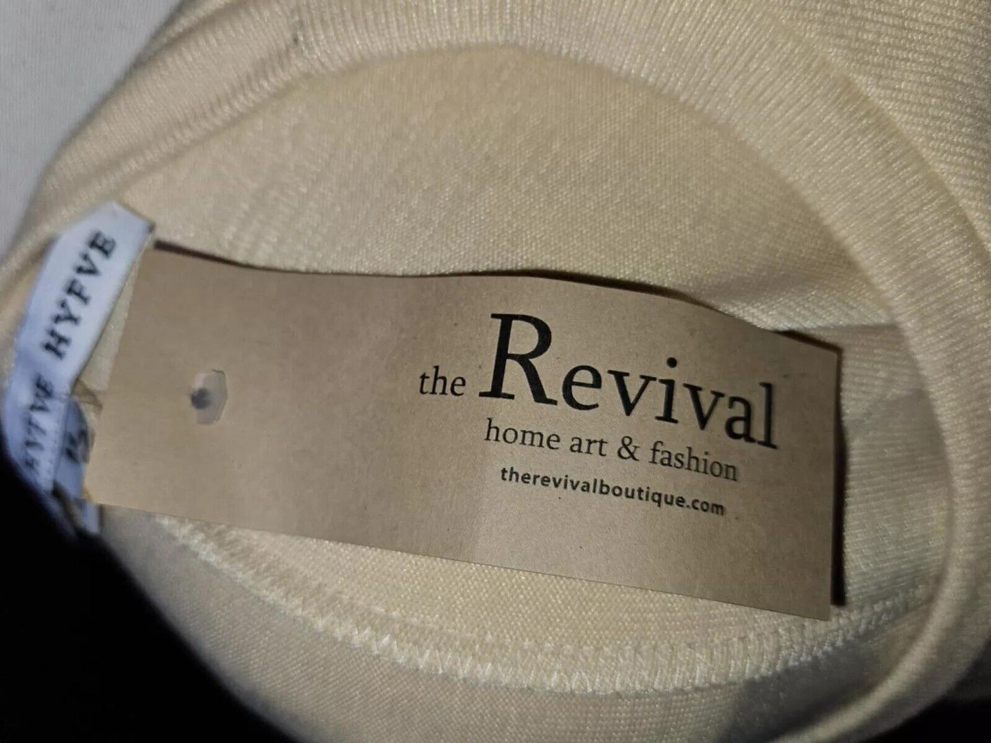 Hyfve Womens Cream Jewel Neck Wear To Work Sweater Size M