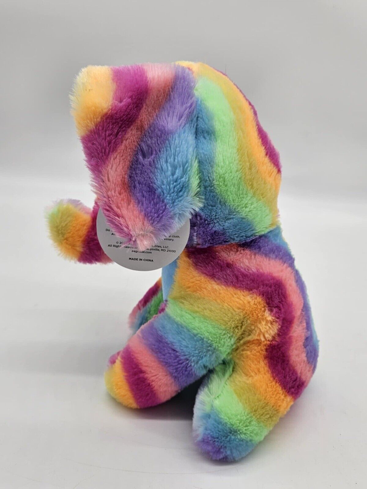 A&A  Global Industries Pastel Wavy Rainbow Swirled Plush Elephant NWT