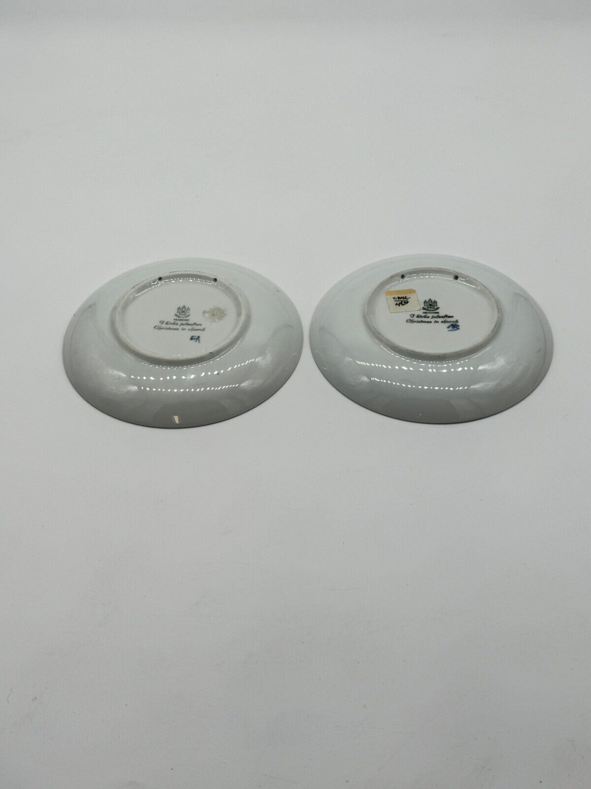 TWO 1969 Royal Copenhagen Christmas in Church Plate I Kirke Juleaften