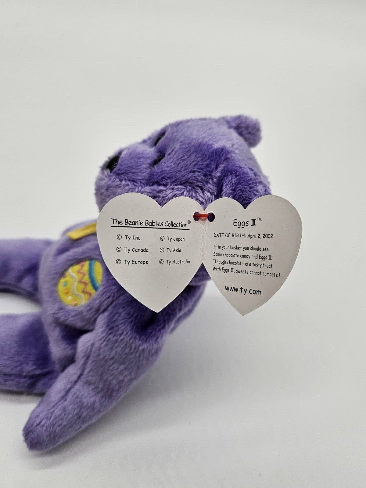 TY 10 yrs  Beanie Babies - 2002 "Eggs III" Bear - Mint w Mint Tag
