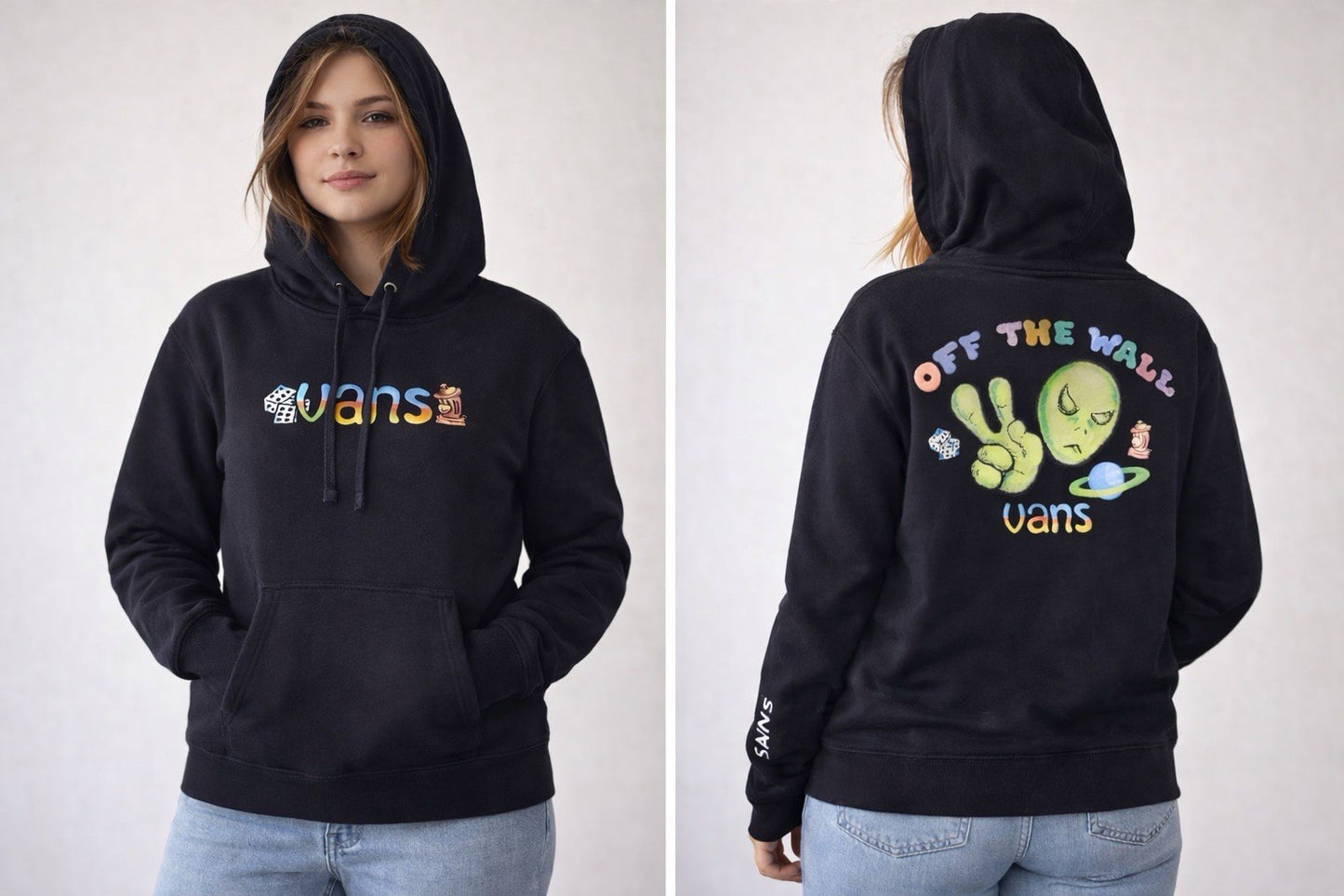 Vans X Crayola Fleece Pullover Hoodie 'Black' Sz SMALL ~ Limited Edition