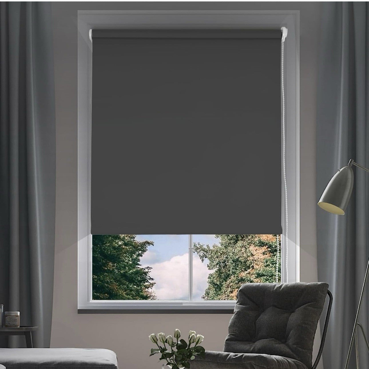 New NUTRO CHILL 100% Blackout Roller Shade, Blackout Blinds for Bedroom Windows