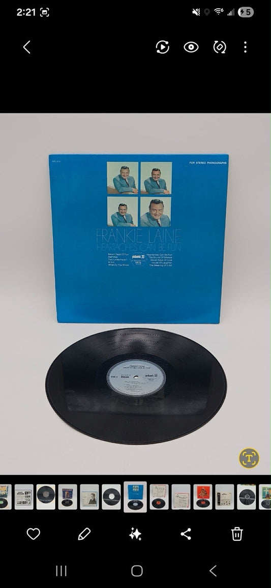 Frankie Laine ‎- Heartaches Can Be Fun - 1967 Vinyl LP - Pop Rock / Country