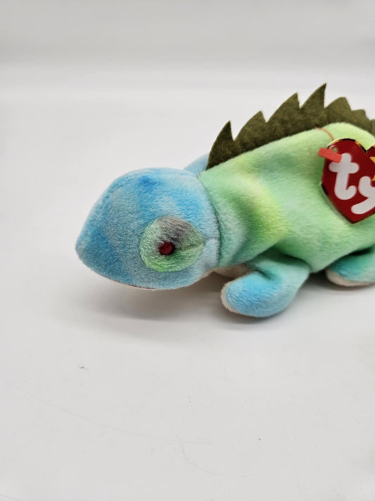 Ty Beanie Baby 9 inch TieDye Rainbow “Iggy” 1997 Rare Retired August 12 Birthday