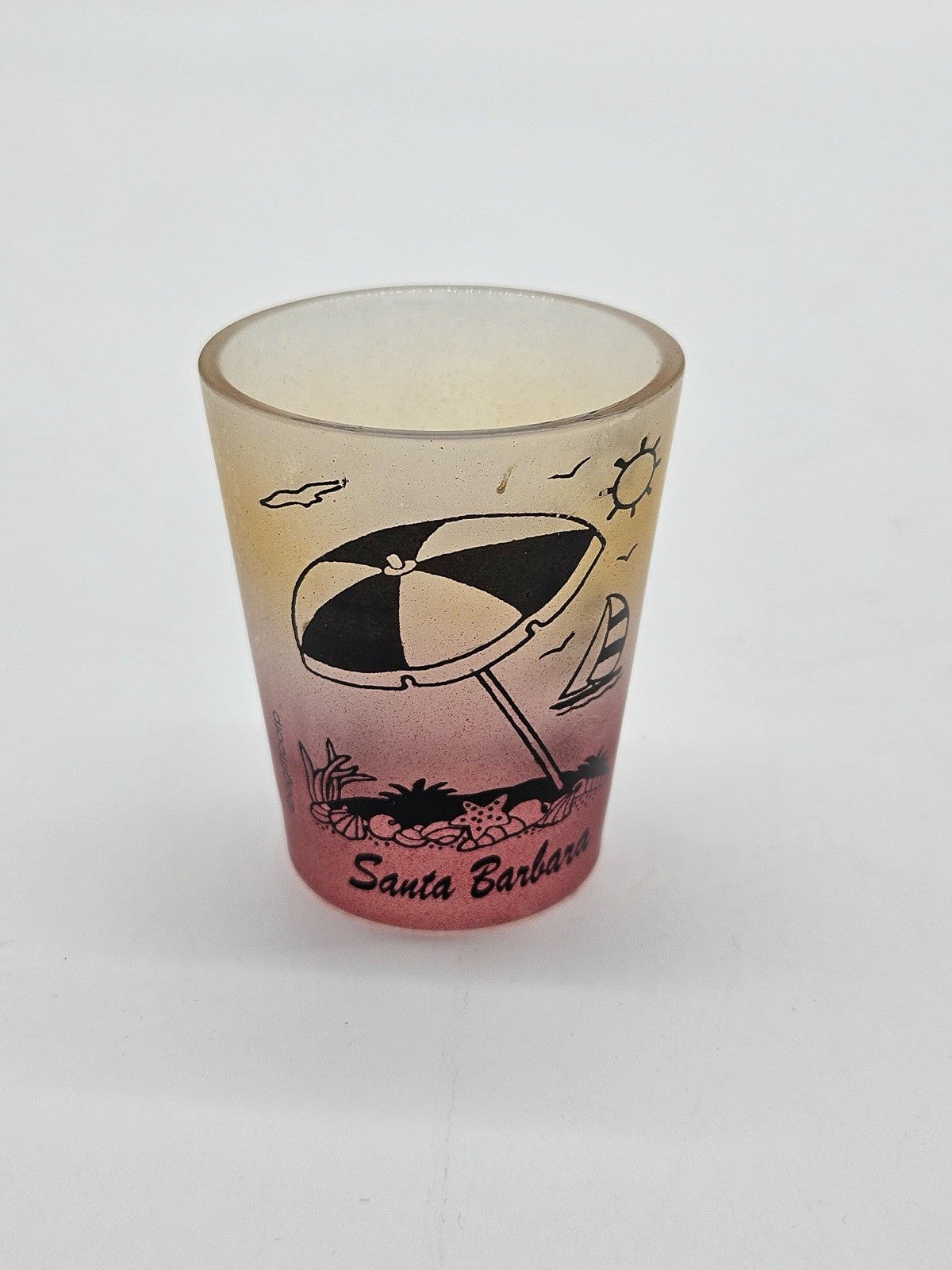 Santa Barbara Beach Umbrella Frosted Souvenir Shot Glass