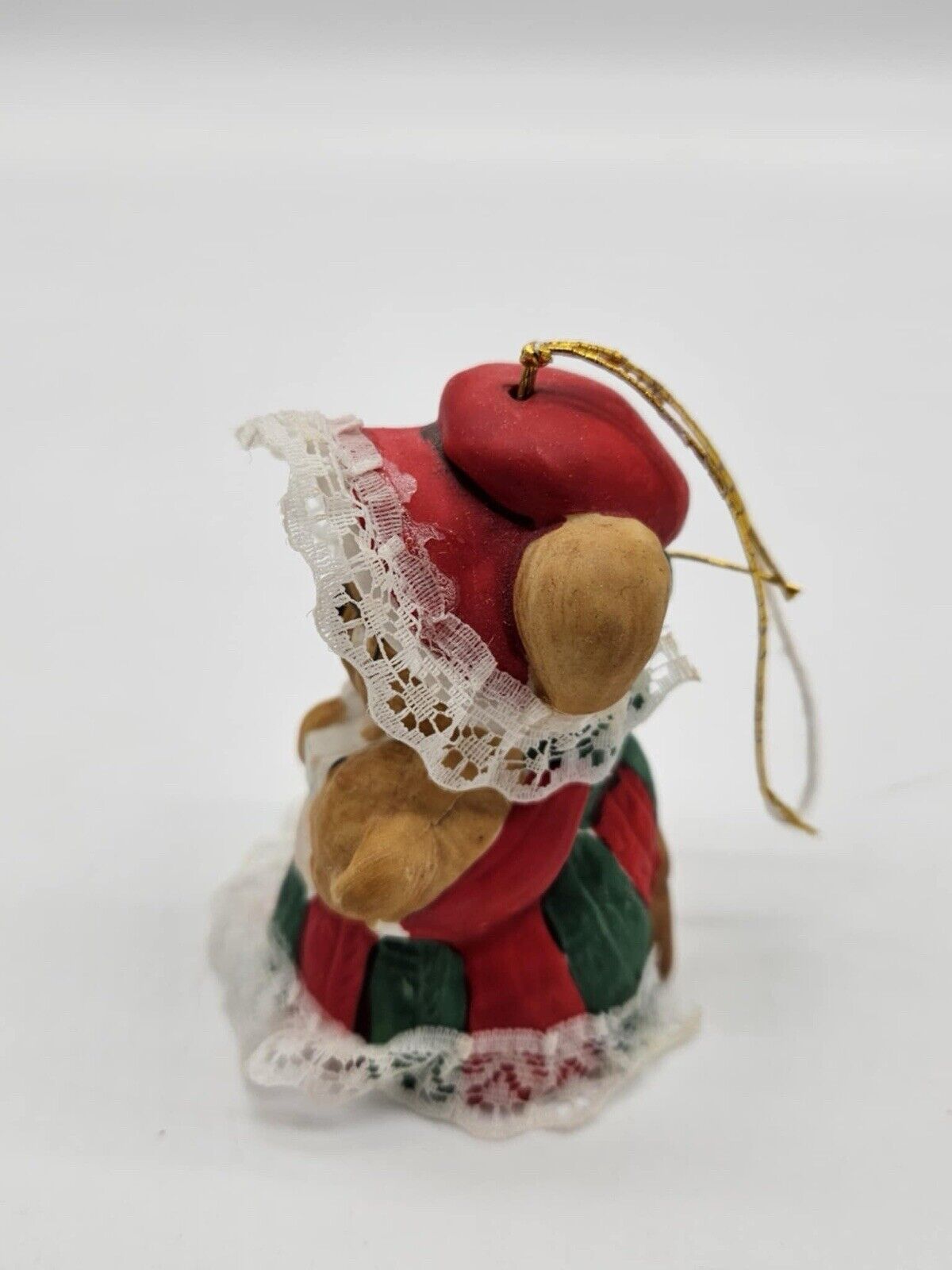 Vintage Jasco Caring Critter Chimers Porcelain Bell Christmas Ornament Mama Bear