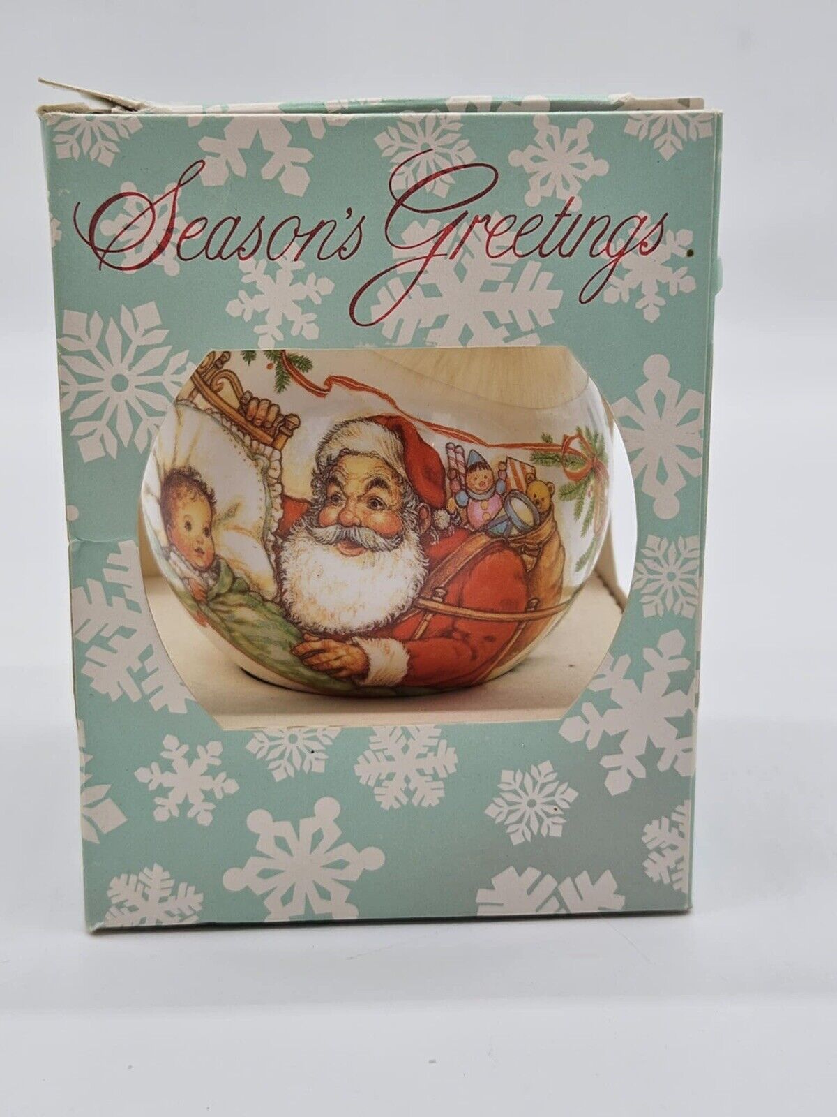 Hallmark 1981 Baby’s First Christmas Ornament Satin Ball Ambassador Vintage