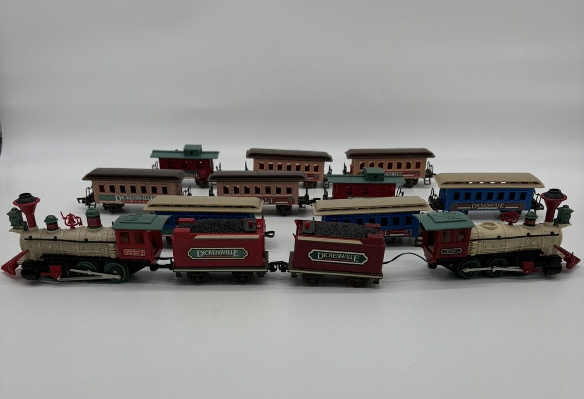 Vintage New Bright Battery Operated Wintersville Express Train - Lot of 11