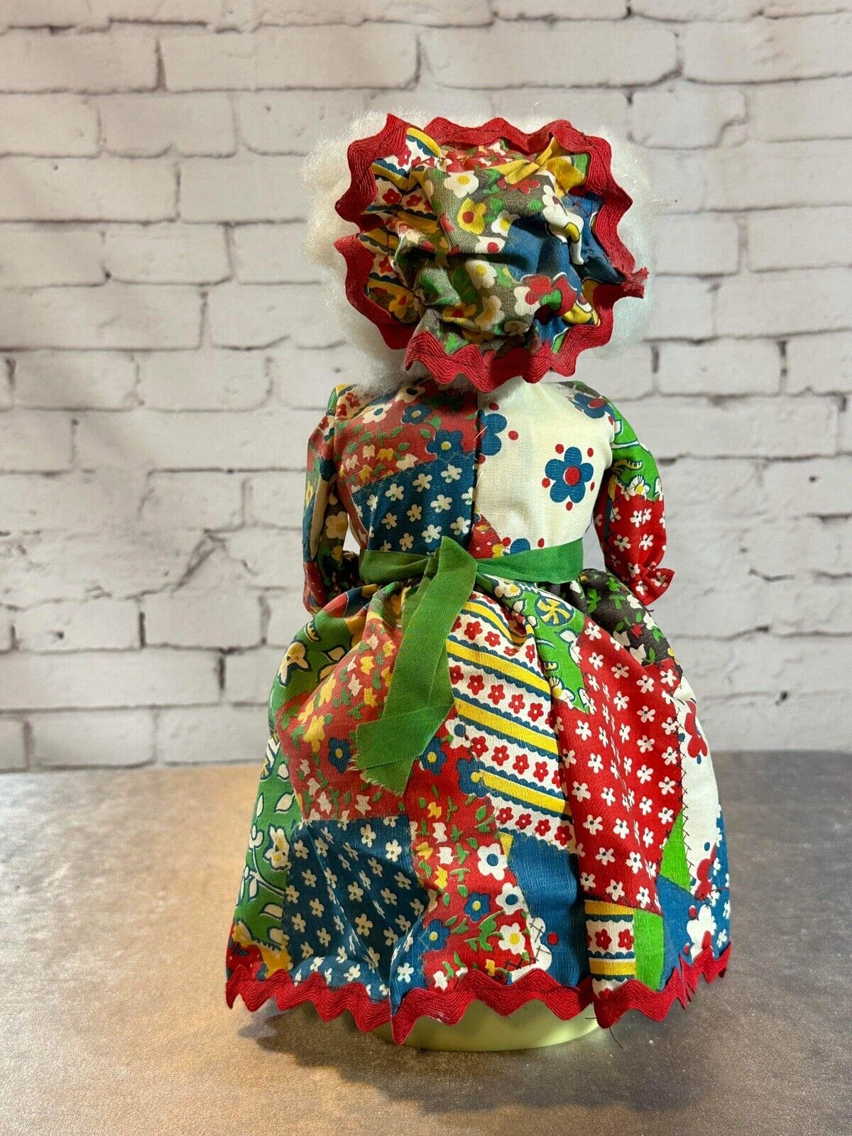 CUTE Vintage Patchwork Grandma Hand Crafted SOAP DETERGENT DOLL door Stop