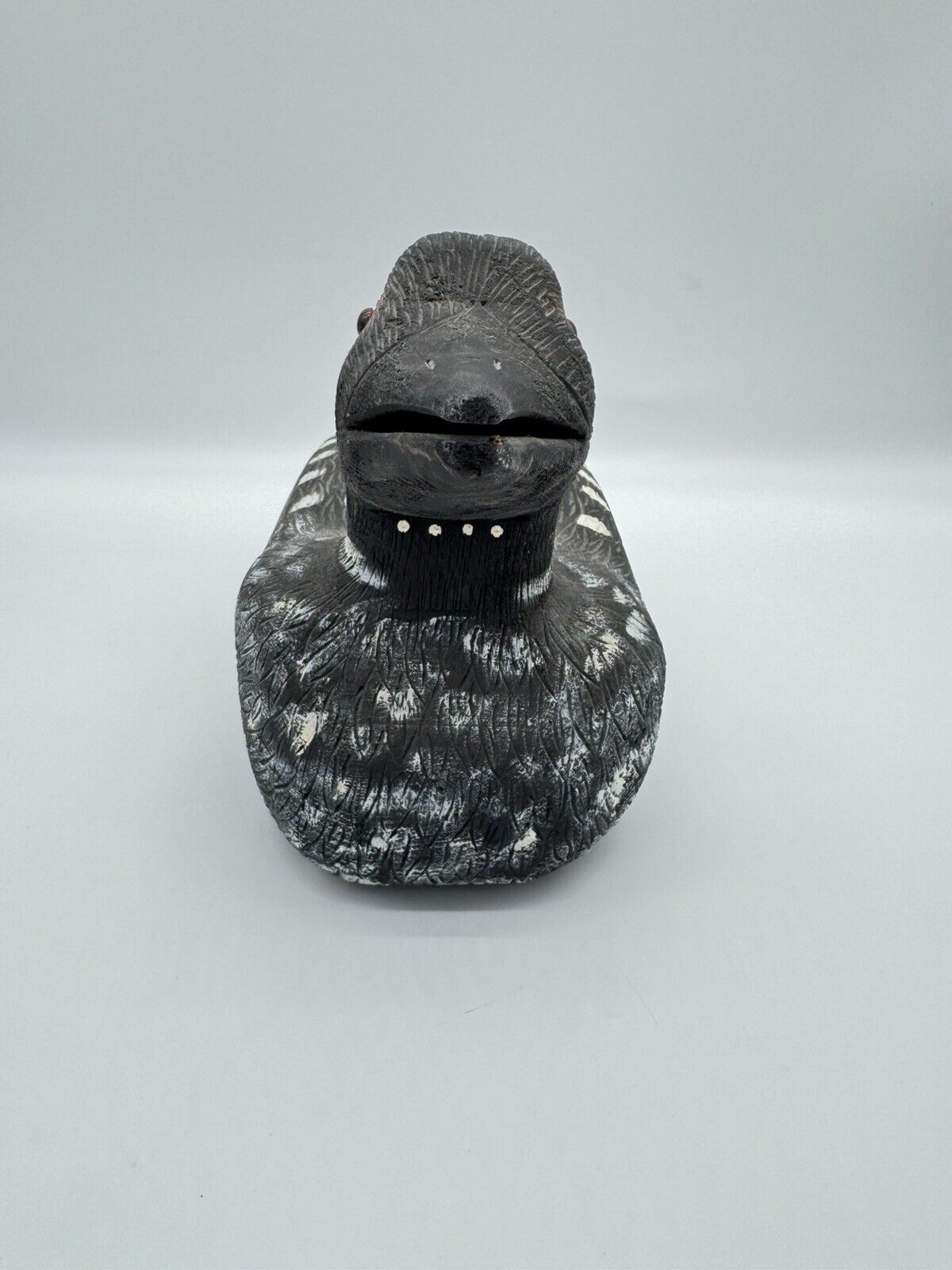 Vintage Hand Carved Hand Painted Loon Figurine Decoy Wooden