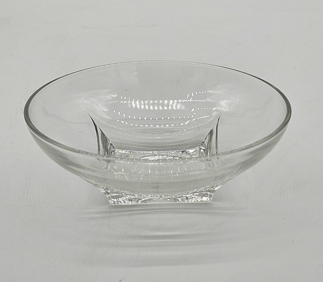 Vintage Hazel Atlas Glass Serving Bowl Colony Clear 1960 Round Square Bottom 11”