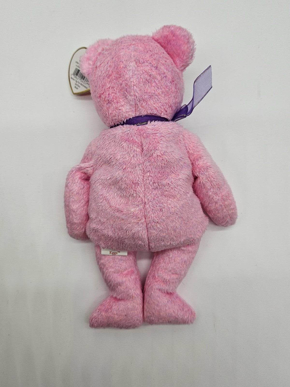 TY Beanie Babies 2000 "Eggs" Pink Bear w/Heart Tag Easter