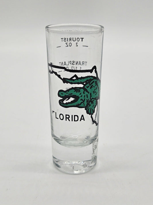 Vintage Florida Alligator Tourist Transplant Native Shot Glass 4"