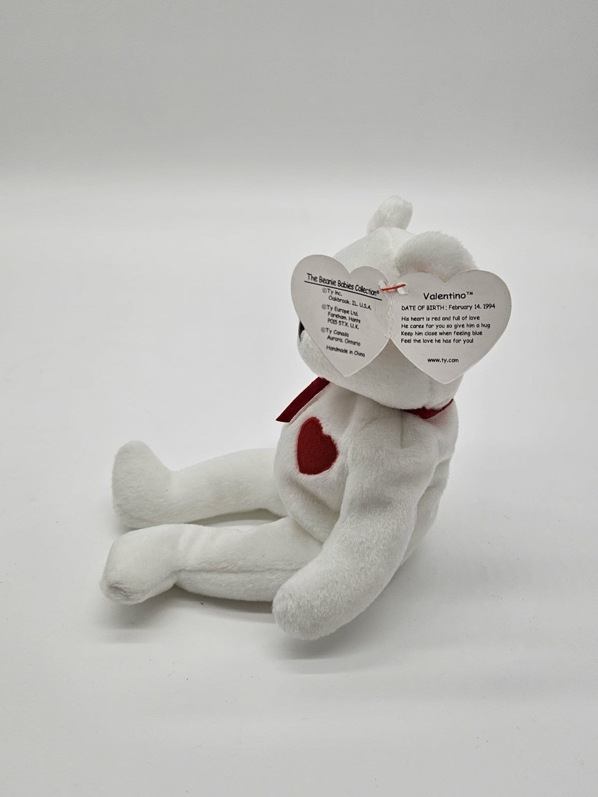 Ty Beanie Baby Valentino the Teddy Bear 1994 Brown Nose Retired with tags