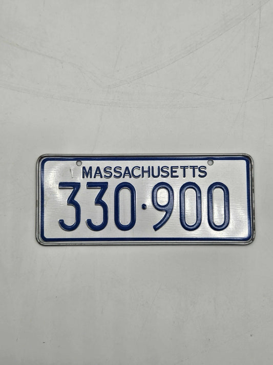 Vintage Cereal Box Prize MASSACHUSETTS Bicycle Metal License Plate 4.75"