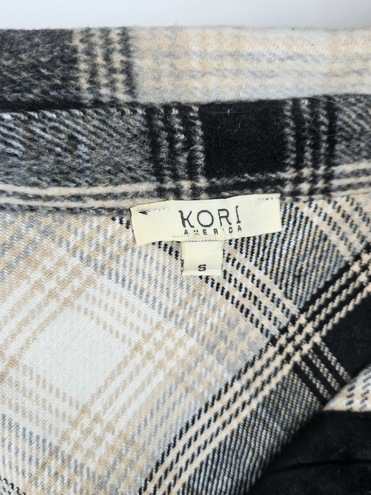 Kori America Women’s Plaid Soft Flannel Shacket Button Front Jacket Sz S