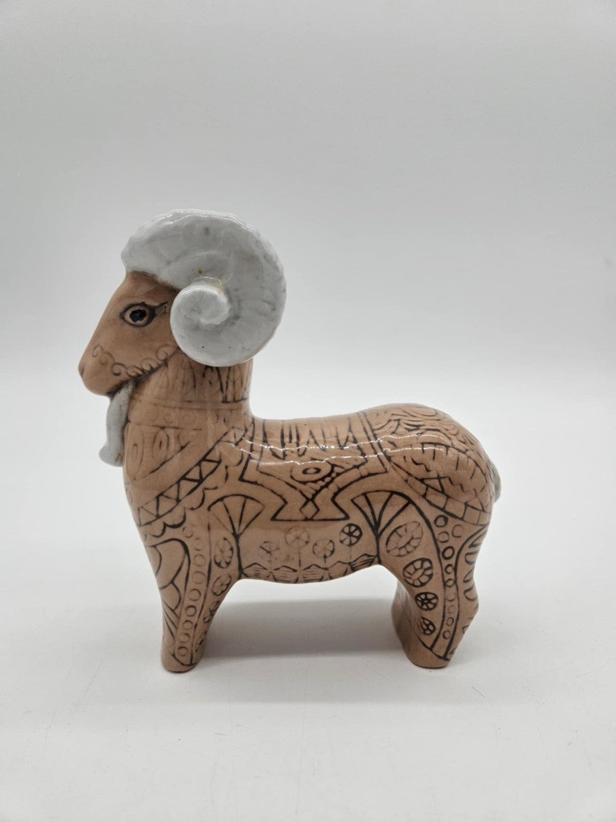 Mid Century Modern 60s RAM Figure Ceramic Glazed Italian/ Danish? Bitossi Style