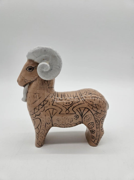 Mid Century Modern 60s RAM Figure Ceramic Glazed Italian/ Danish? Bitossi Style