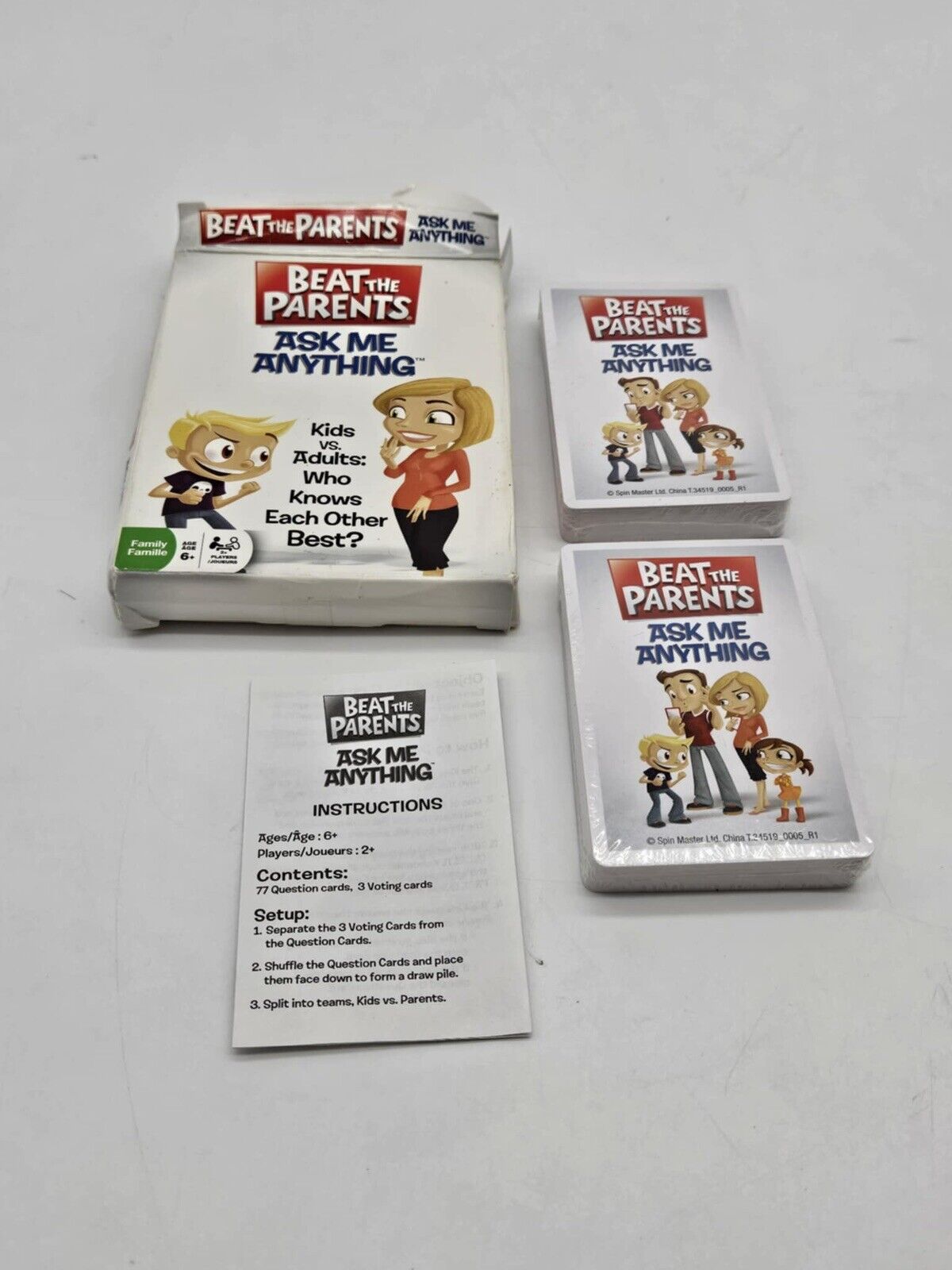 NEW Beat the Parents Card Game Ask Me Anything Kids Vs. Adults Game Night NIP