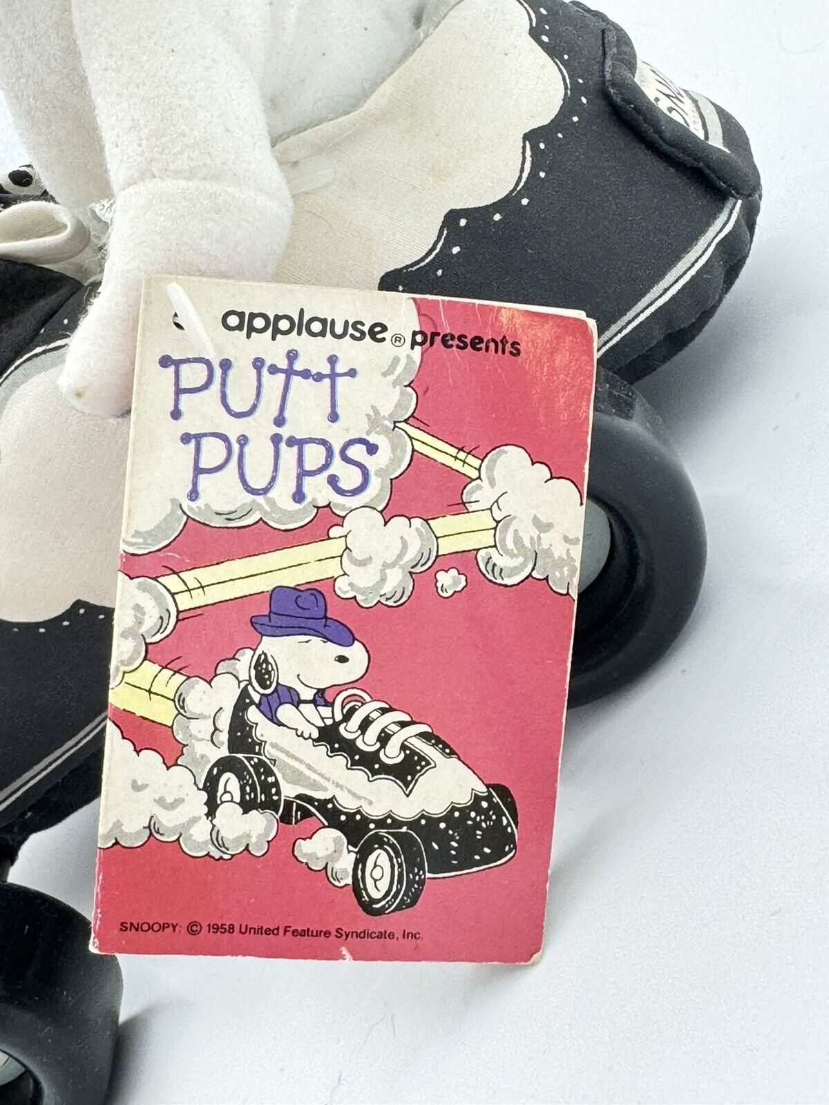 RARE Vintage Applause Peanuts Putt Pups Snoopy Plush Shoe Car w Tags