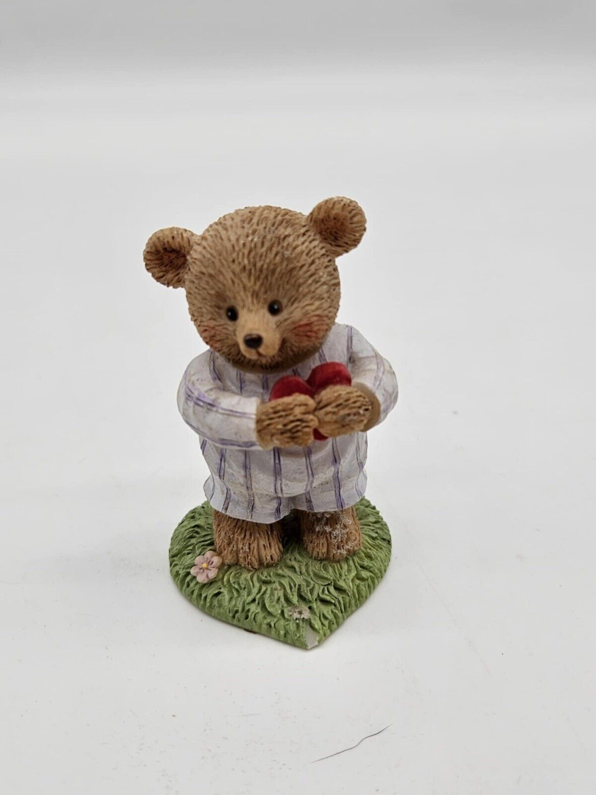 VTG Cherished Teddy Figurine Bear Holding Heart Valentine’s Day Gift 2” X 3”