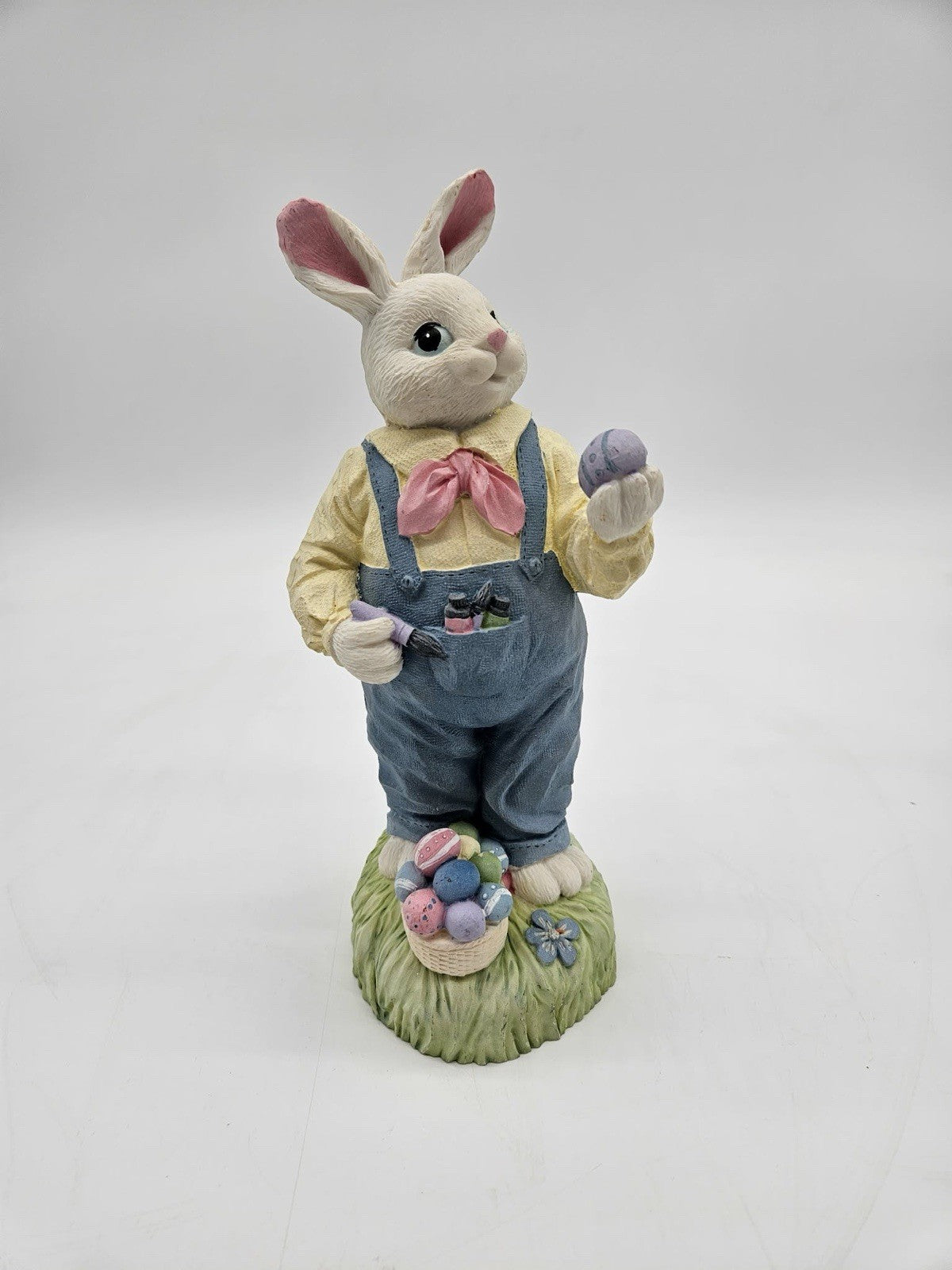 Easter Bunny Painting Eggs Resin Figurine Spring Decor