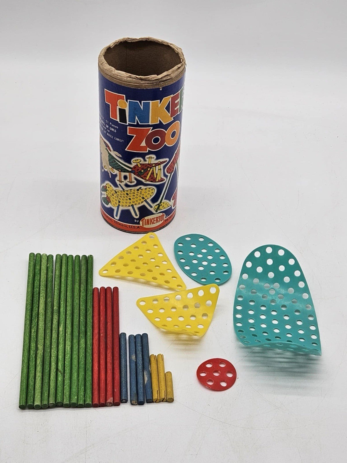 Tinkertoy Tinker-Zoo Vintage 1961 Family Retro Game