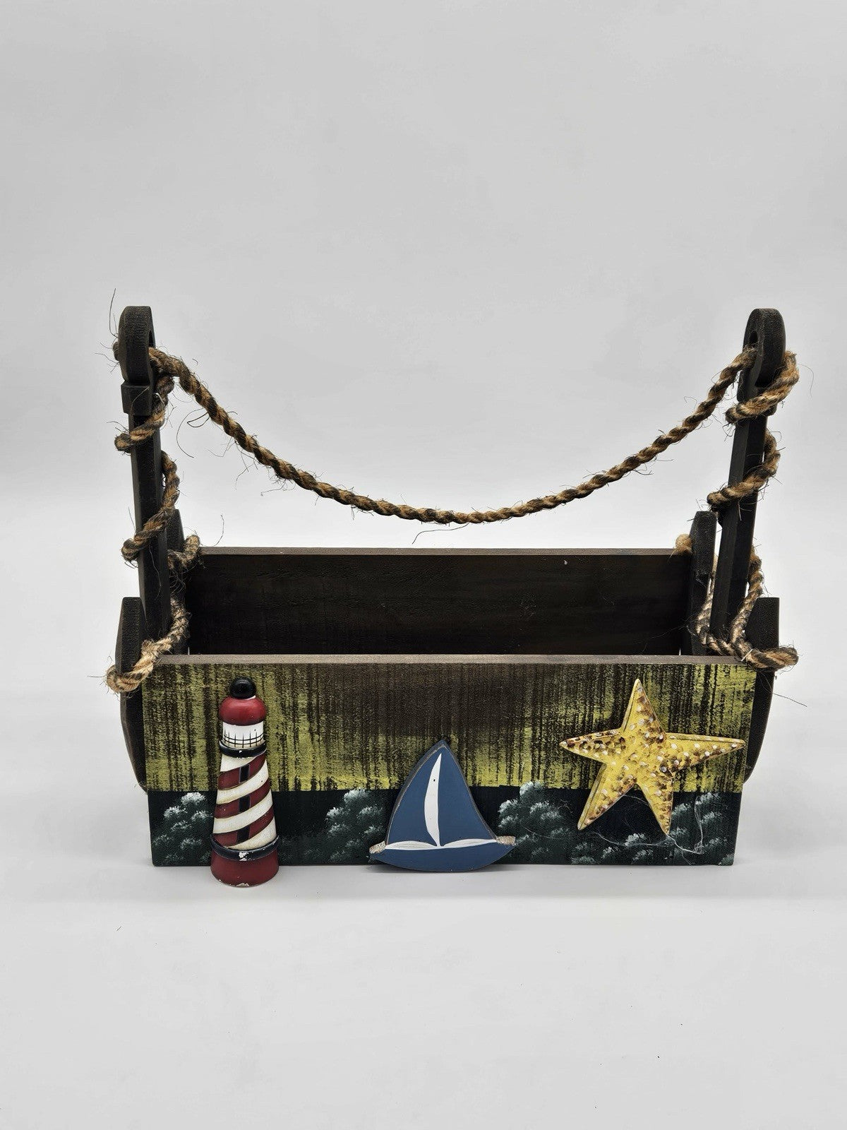 Wooden Nautical Decor Box 13.5 In Long
