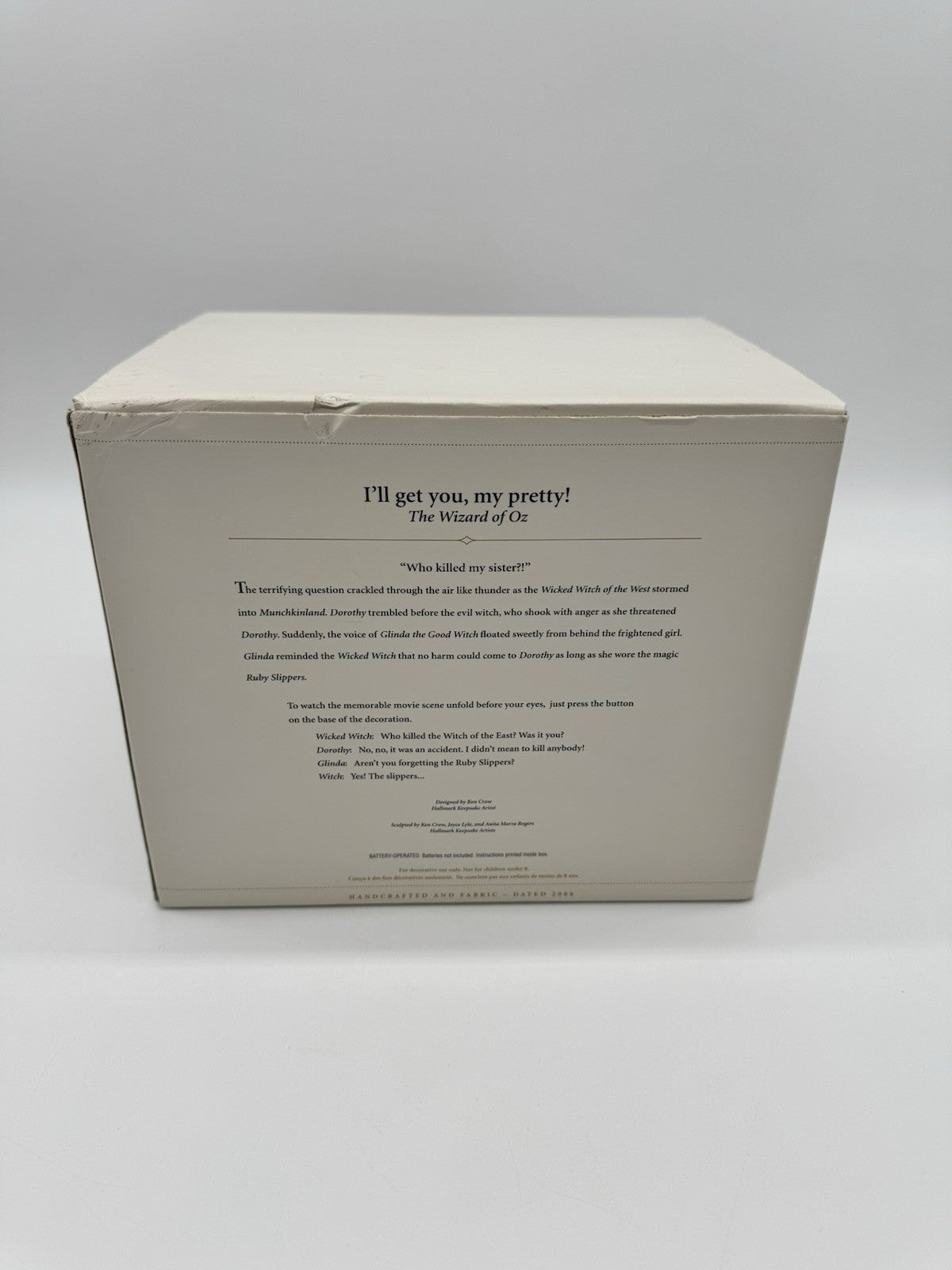 Hallmark Keepsake Ornament Wizard Of Oz I'll Get You My Pretty Christmas 2006