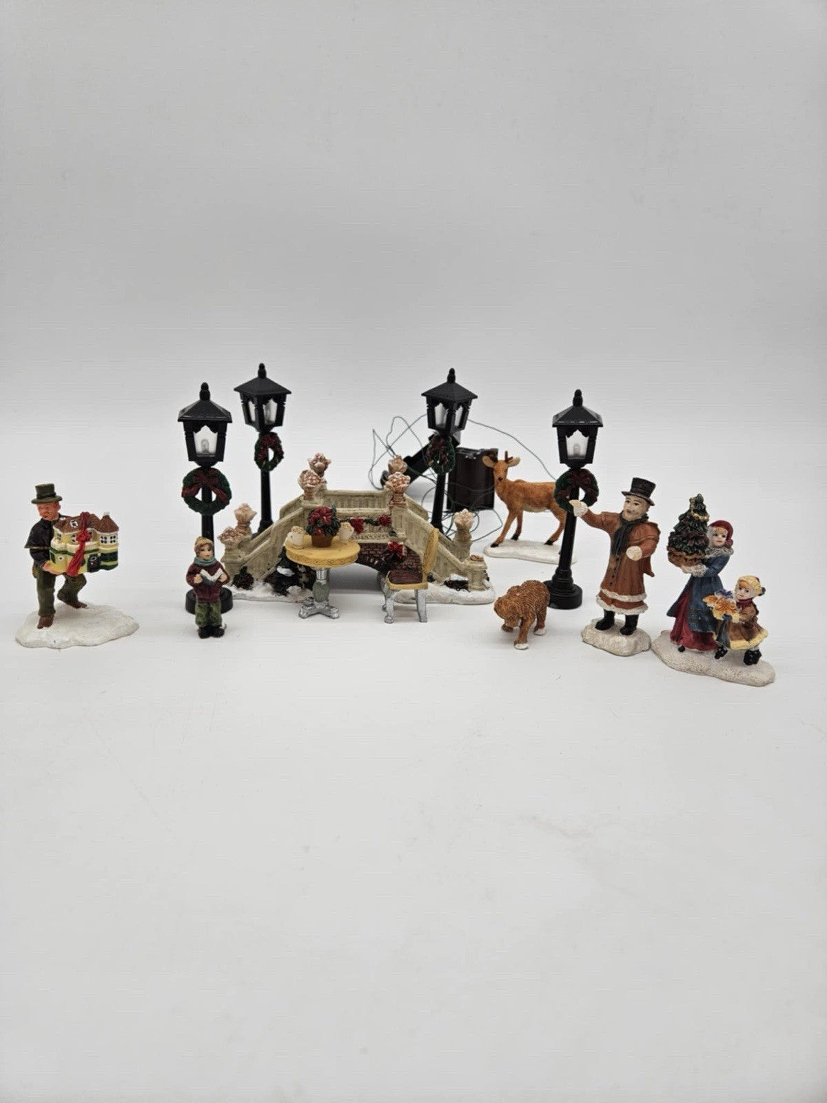 Vintage 90s Christmas Lemax Village People Figurines  Lot Of 14 pc Horse Fireman