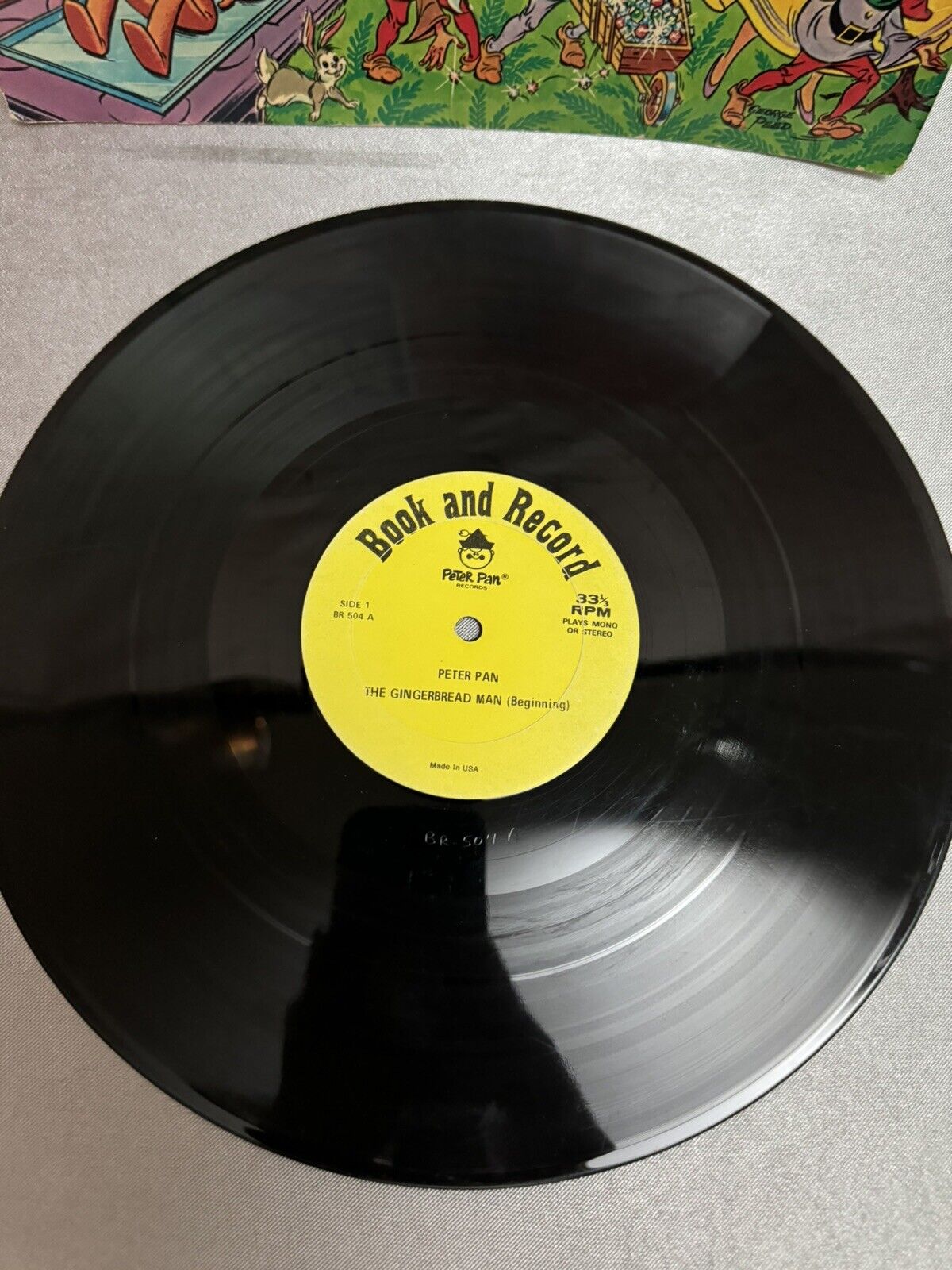 Peter Pan, Snow White, Gingerbread Man Vinyl LP Book & Record Peter Pan BR 504