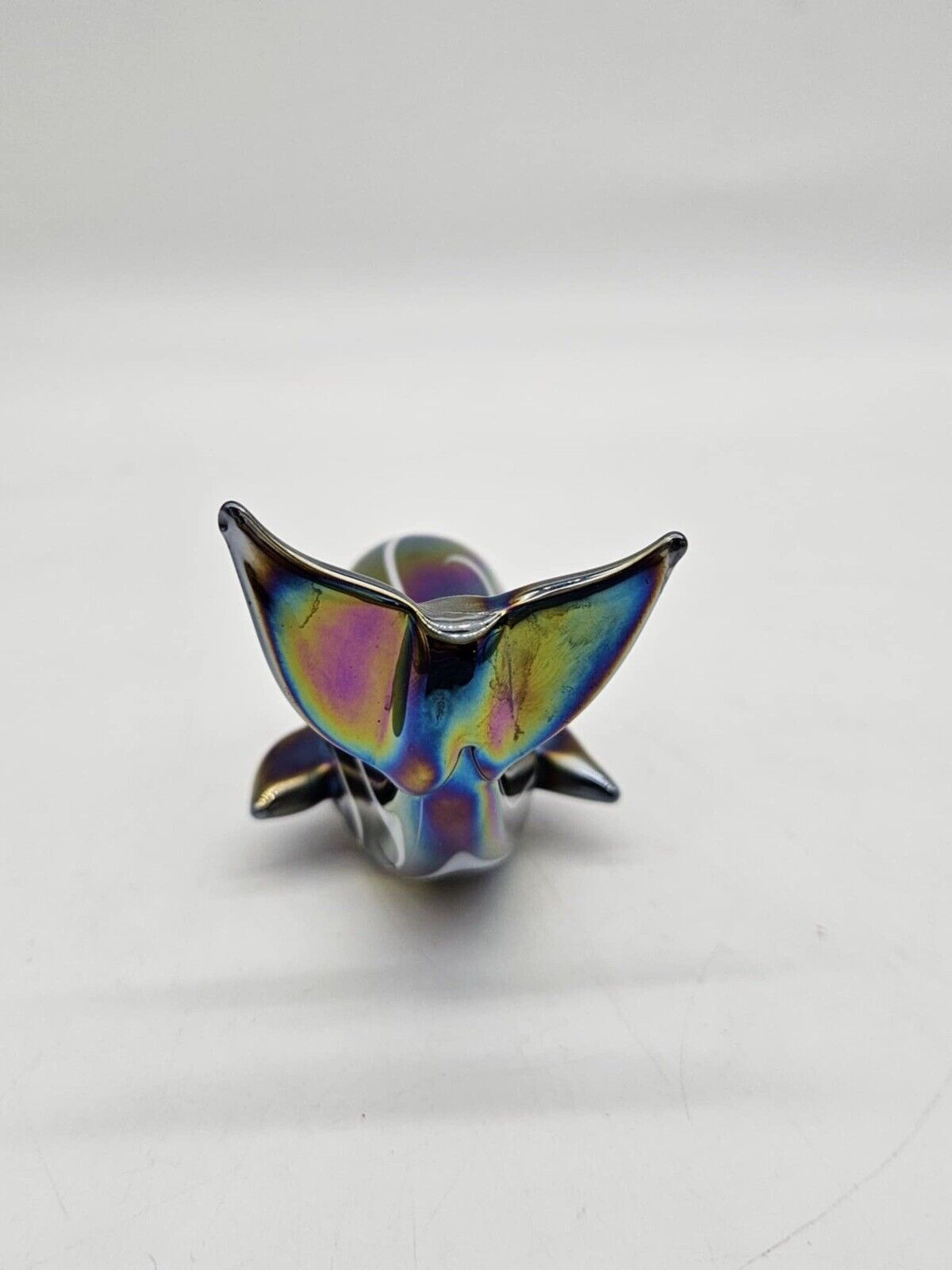 Vintage Iridescent Art Studio Glass Whale Paperweight by Pele's of Hawaii