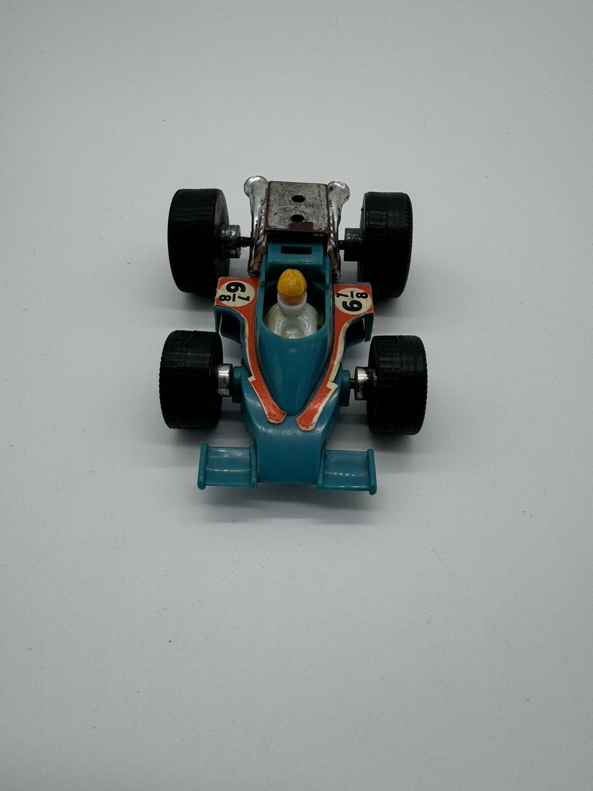 VINTAGE PLASTIC #1052 ZEE TOY INDY #6 7/8 BLUE RACE CAR
