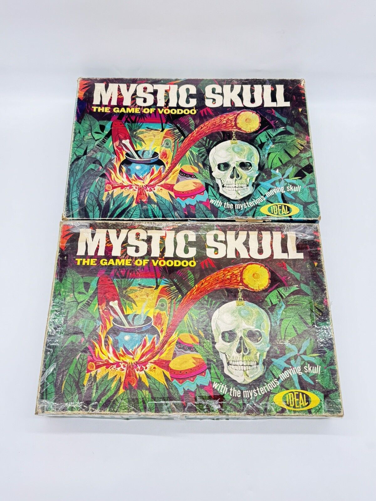 TWO Mystic Skull the Game of Voodoo Board Game, 1964, by Ideal No. 2517-1
