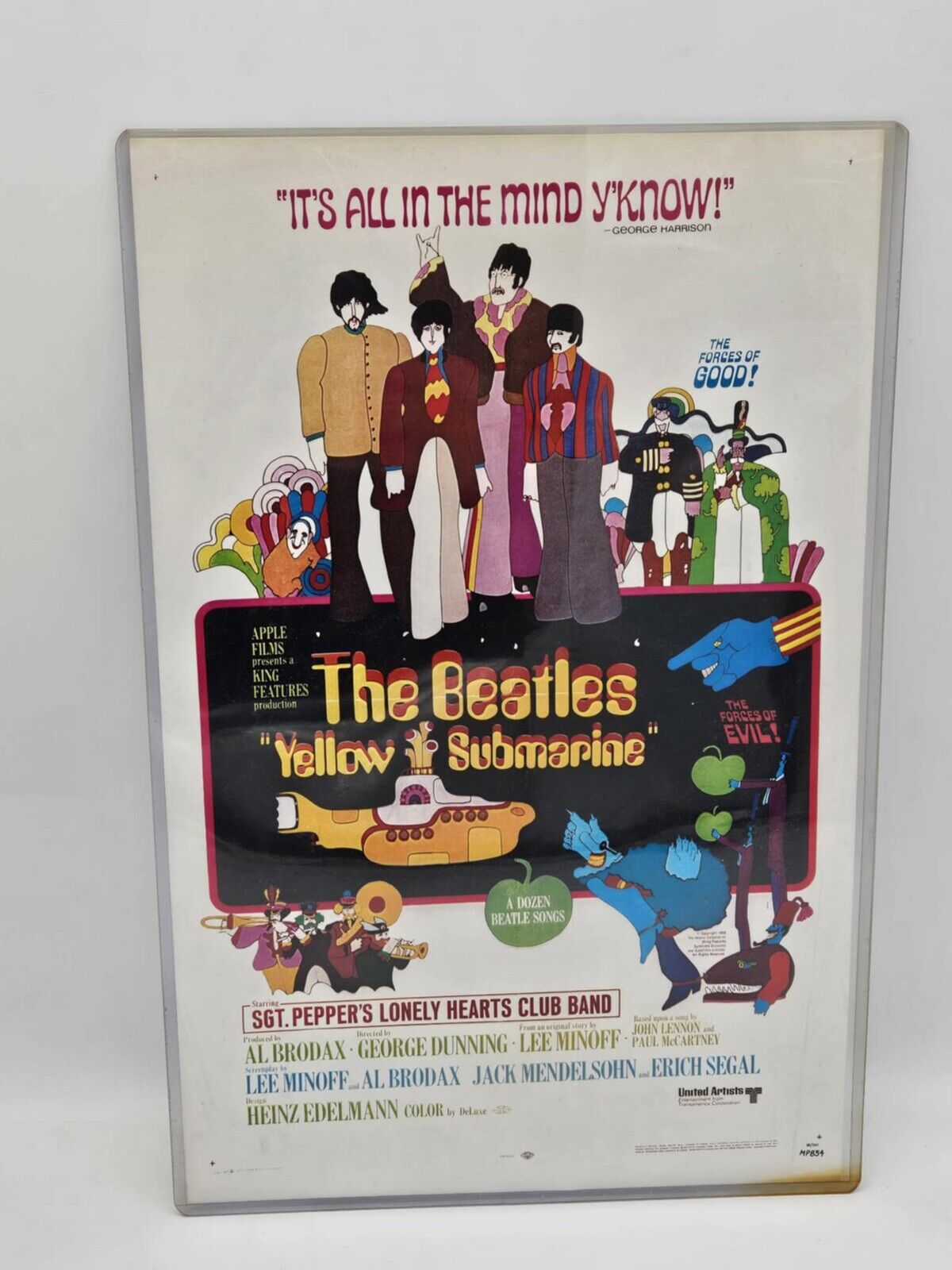 Original THE BEATLES "Yellow Submarine" 1968 Film Poster in MINT condition RARE