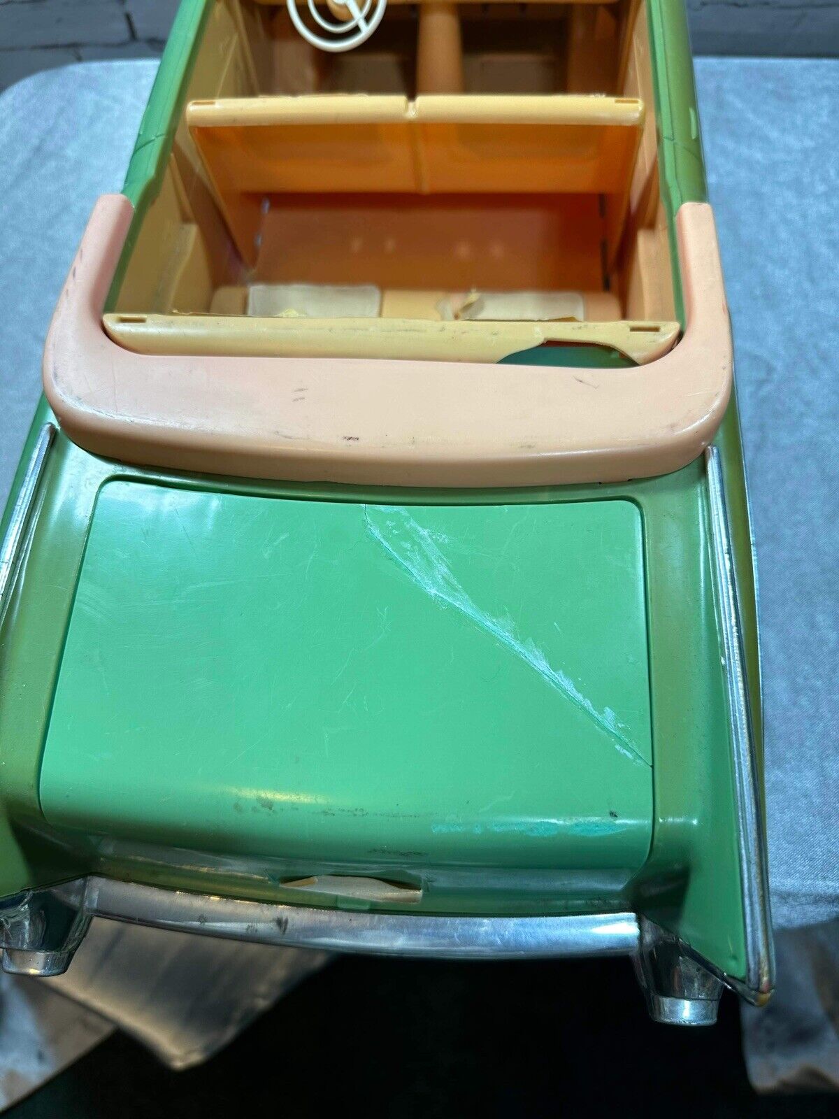 VINTAGE BARBIE RARE GREEN  1957 CHEVY BEL AIR CONVERTIBLE  *Incomplete w/ Xtras*