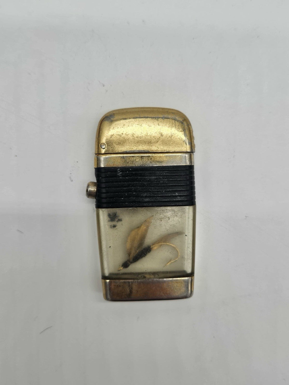Vintage Scripto Vu Fishing Lure Black Band Cigarette Lighter