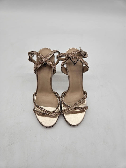 Windsor- Women's Copper Gold Sparkly High Heels- Size 5