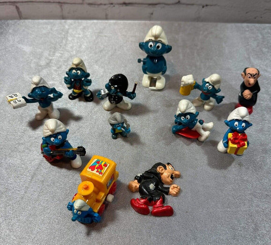 SMURFS (Peyo) - Lot of 12 Collectible Figures - Vintage Toys Used Rare VTY 003
