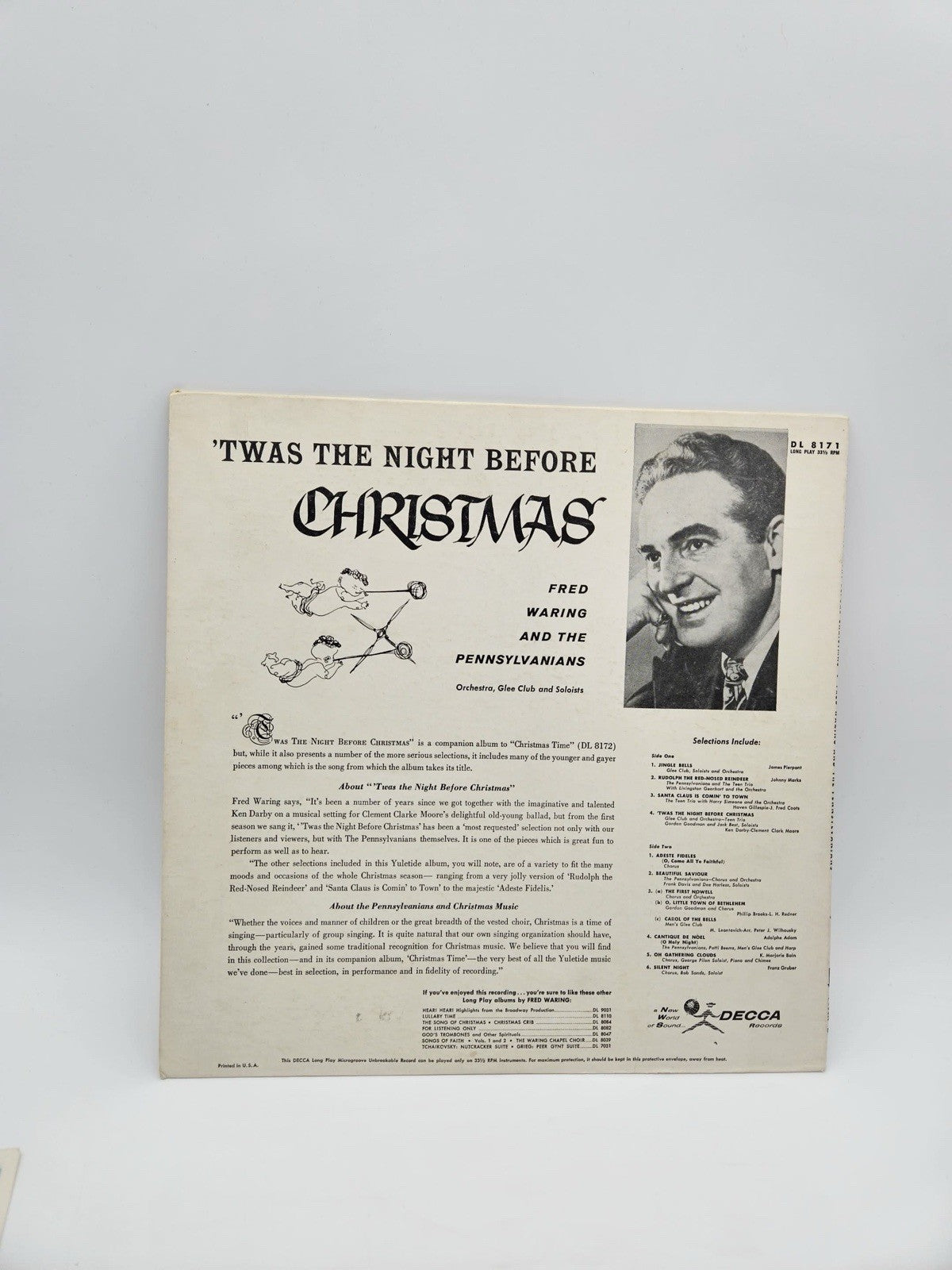 Fred Waring ‘Twas The Night Before Christmas LP Decca Norman Rockwell Shrink VG