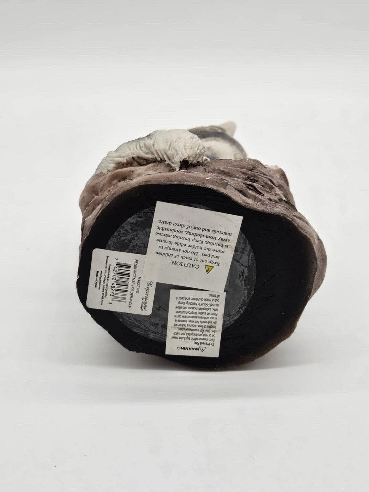 Elegant Expressions Resin Wolf Decor Statue Incense Holder Wolf