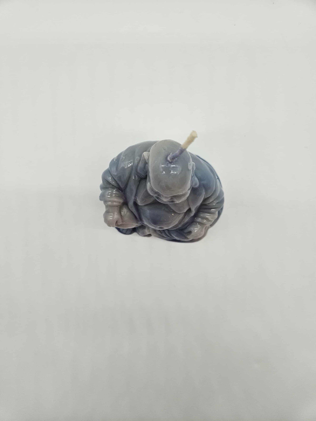 NEW Mario Luca Giusti Ceramic-Look Little Buddha Candle Blue/Grey