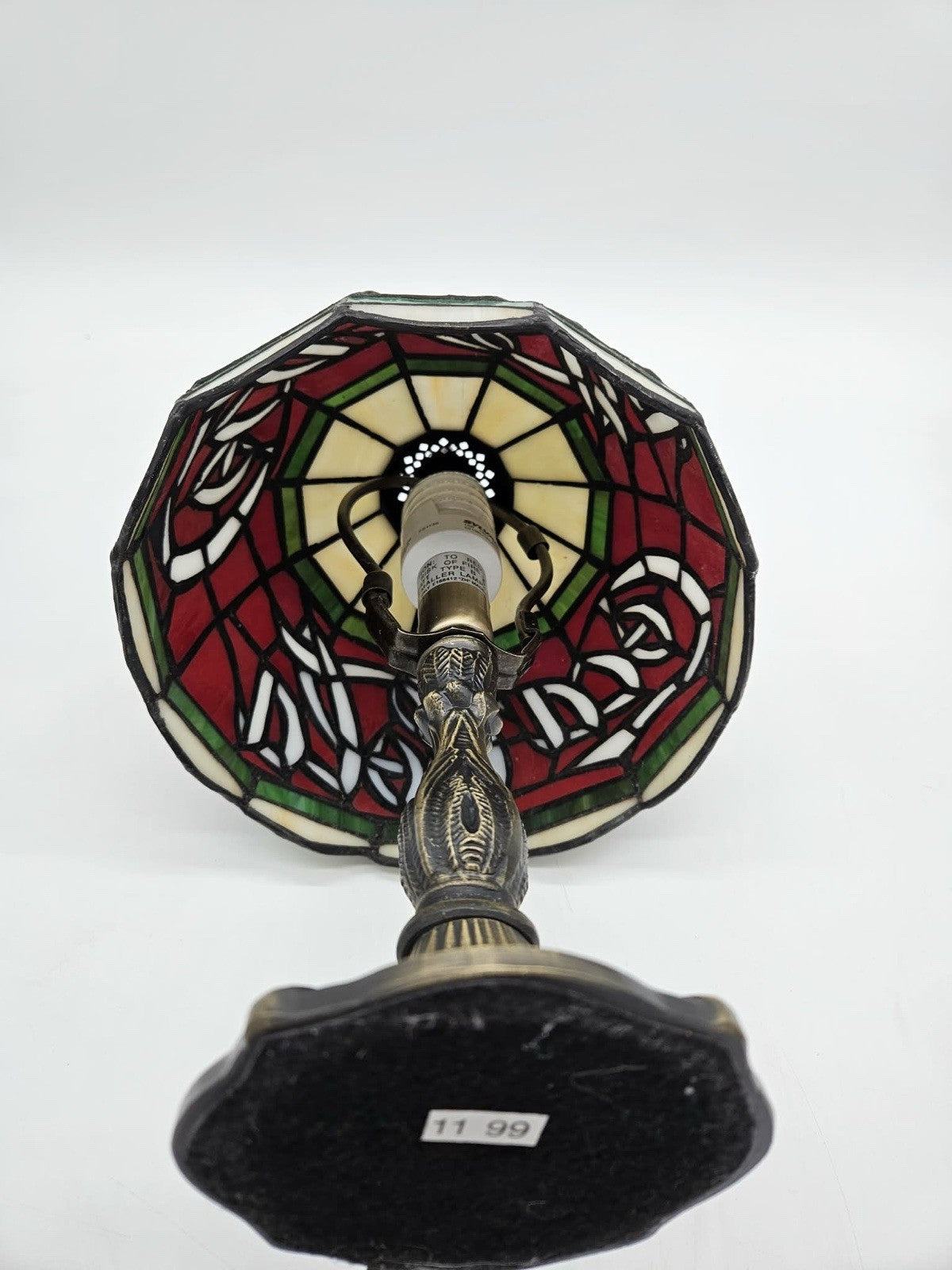 Rare Coca-Cola Licensed Tiffany Style Lamp Seedy Textured Faux Glass Shade