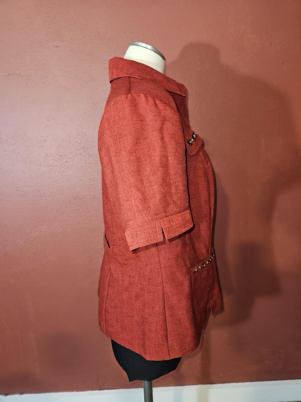 NEW Sag Harbor Women Floral Burgundy Button Up Shirt Sz 14W