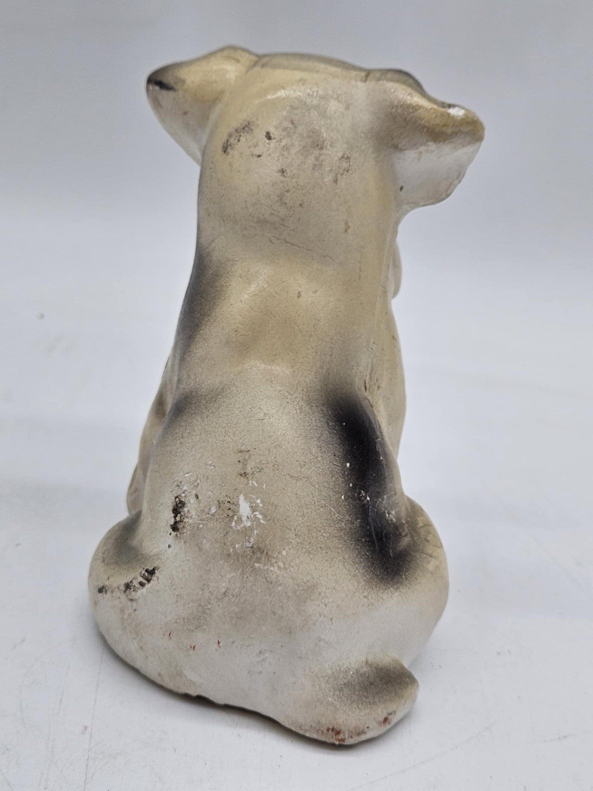 Vintage 1920s or 30s Carnival Chalkware Dog 5.5” Tall  Carnival prize Dog