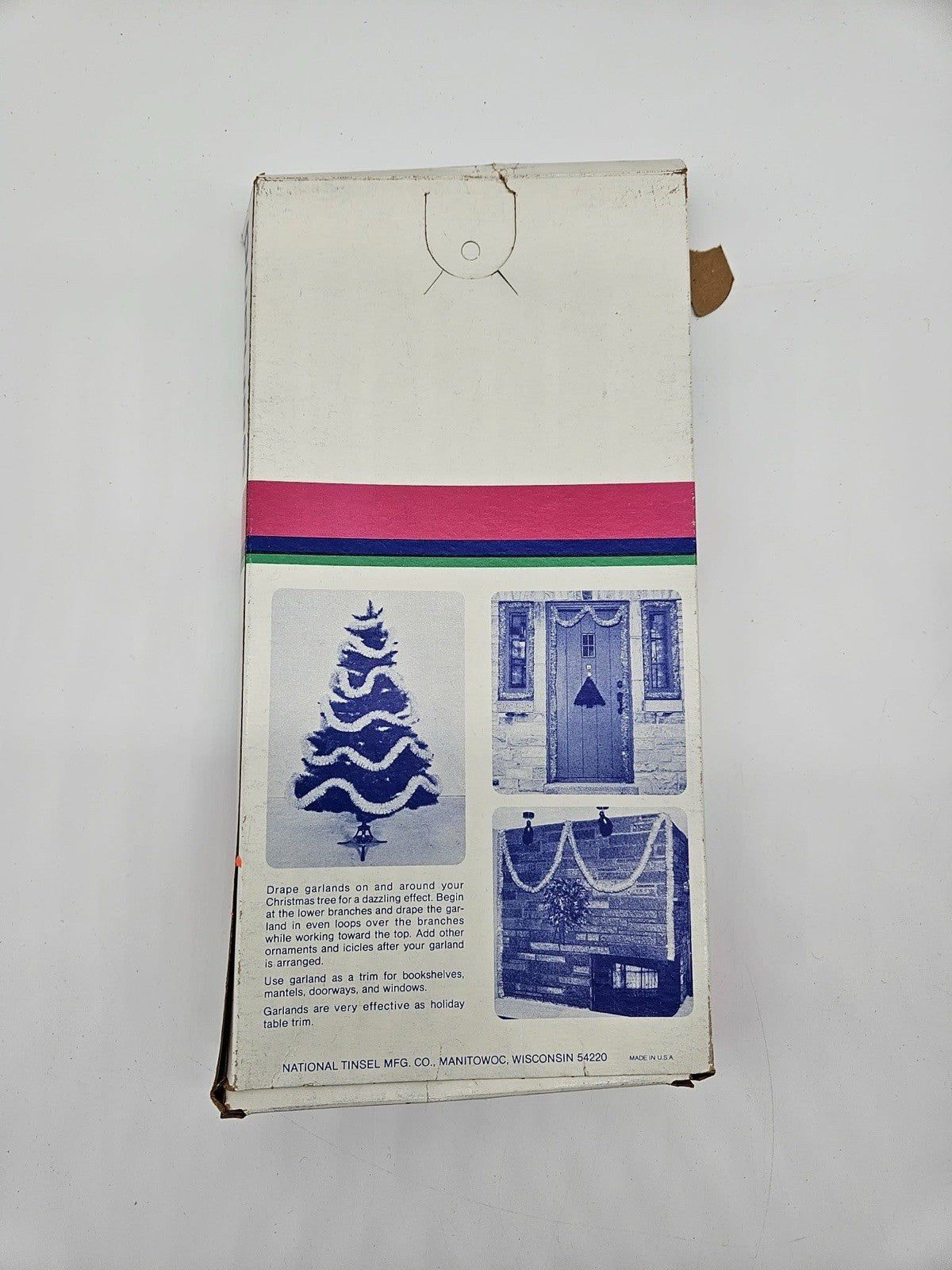 Vintage Christmas Garland Gold 15 Feet 1.5” Box New Old Stock NEAT BOXES Holiday