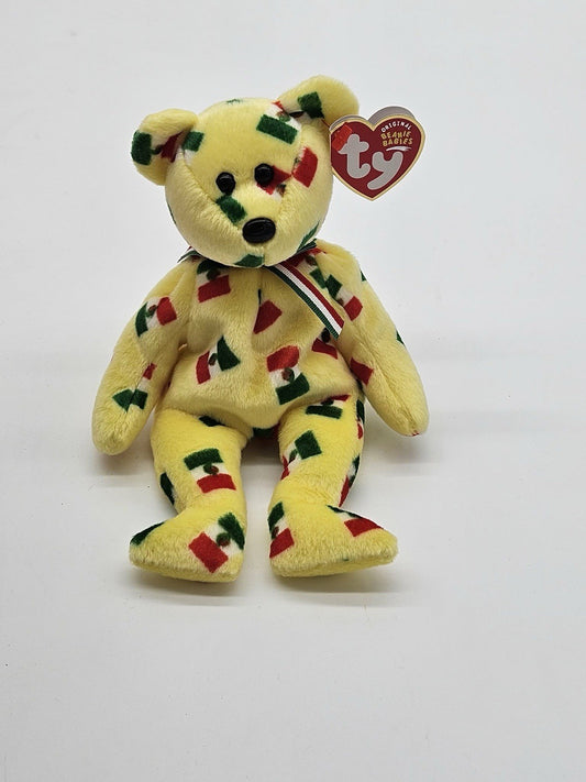 Ty Yellow Mexico Piñata Bear Beanie Baby 2003