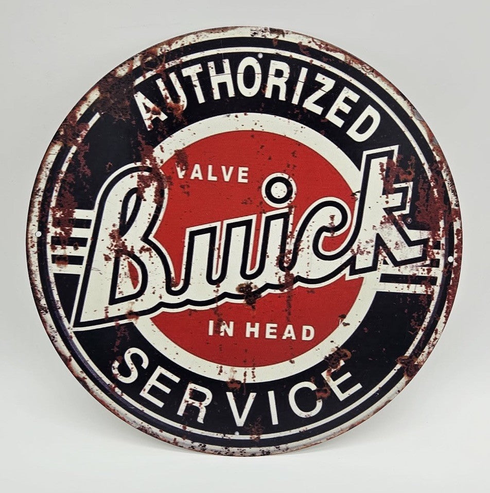 Authorized Buick Service Porcelain Sign Made USA Vtg 1980s Ande Rooney Oil Motor