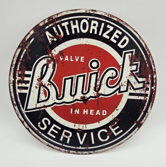 Authorized Buick Service Porcelain Sign Made USA Vtg 1980s Ande Rooney Oil Motor