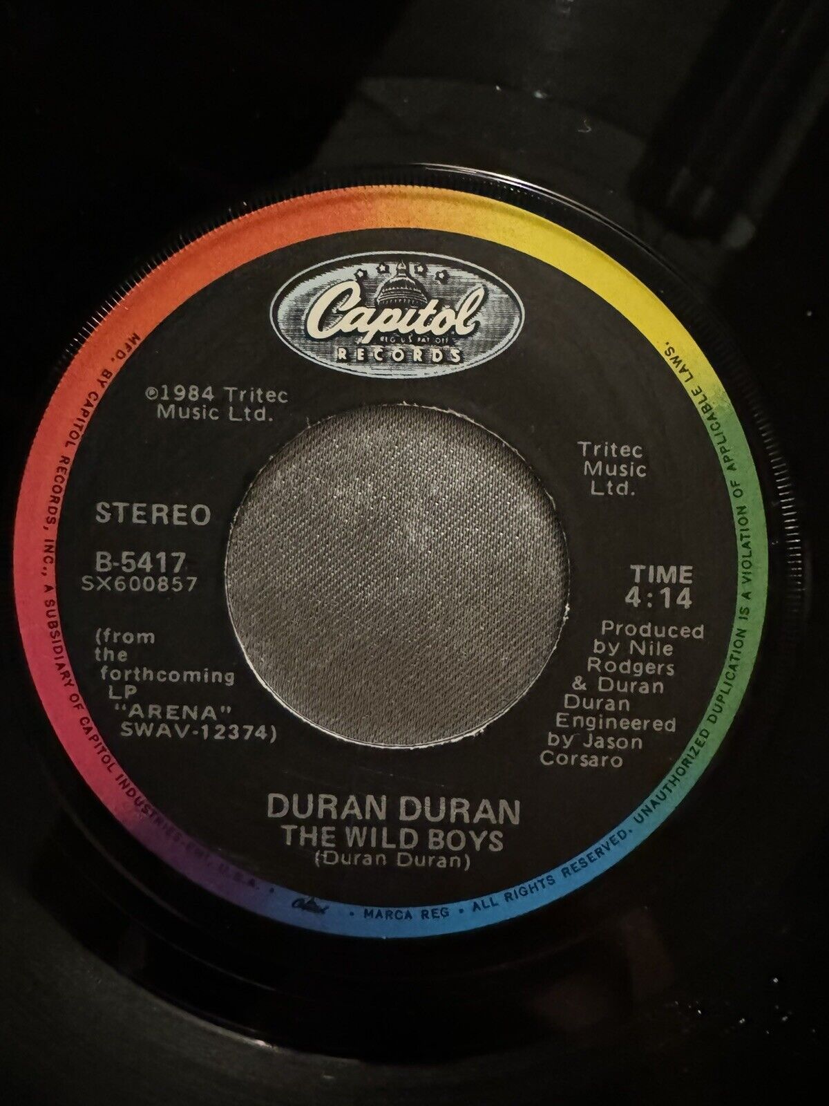 Duran Duran - The Wild Boys 1984-7’ Single 45rpm Record